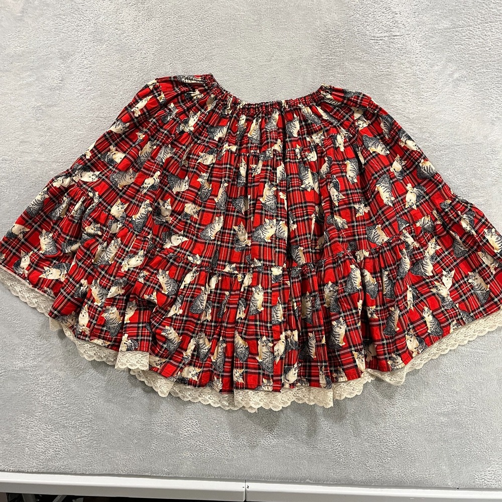 Tartan Skirt Check Tiered Mini Ruffle CATS‎ Smocked Waist Short Halloween Lace